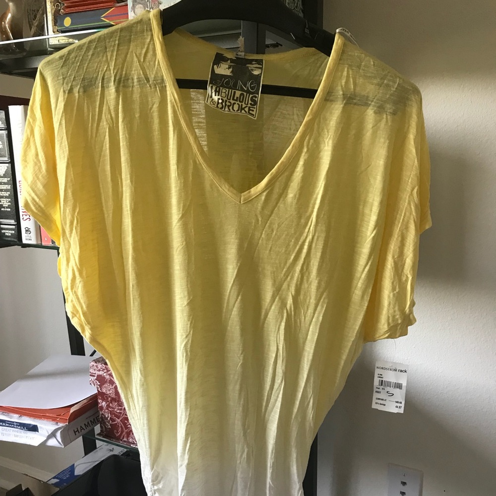 Young Fabulous & Broke yellow top size small